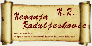 Nemanja Raduljesković vizit kartica